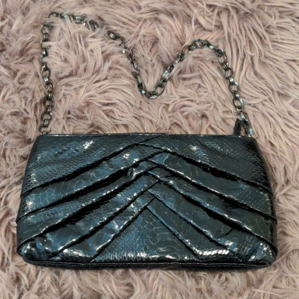Kate Landry Black Faux Leather Shoulder Bag